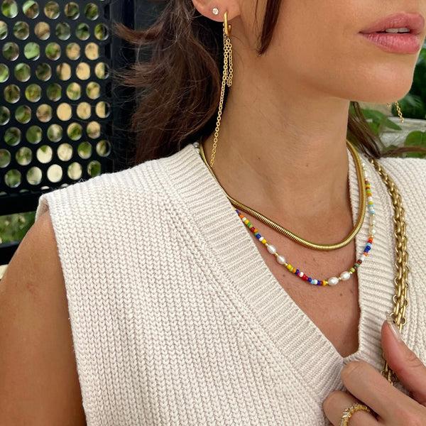 pin up girl Candice Round Snake Chain Necklace