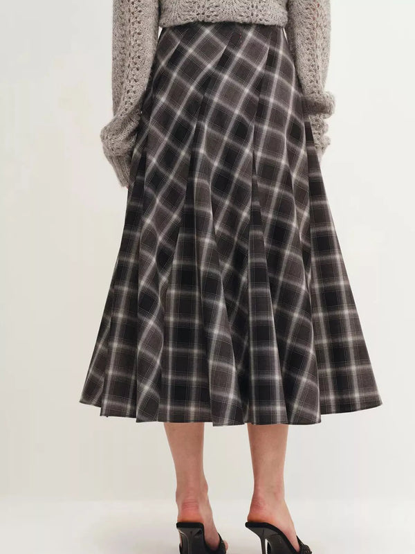 Pin Up Girl Carly Plaid Midi Skirt | Poundton