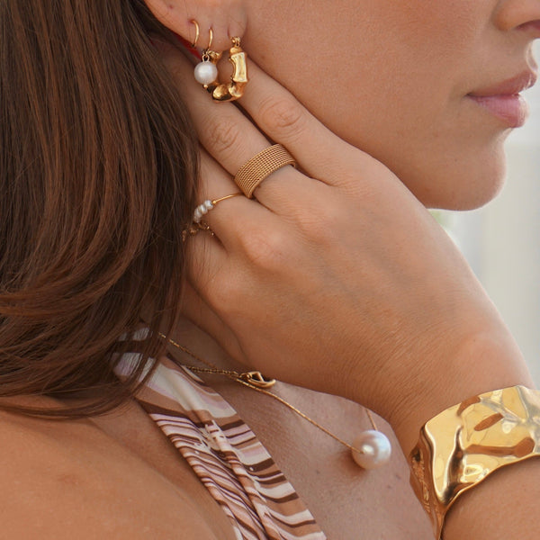 Pin Up Girl Etta Mesh Ring | Gold And Silver