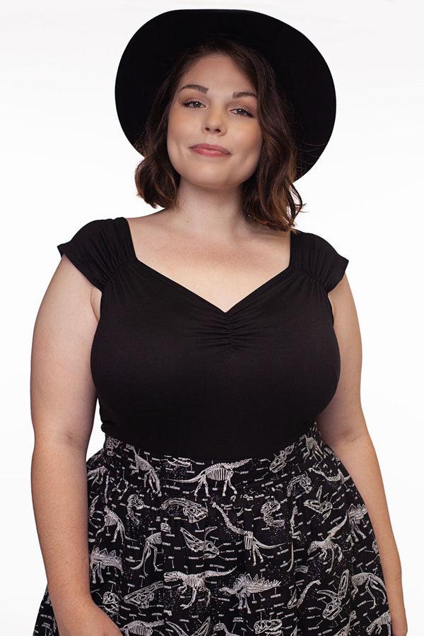 Pin Up Girl Isabel Top In Black | Retrolicious