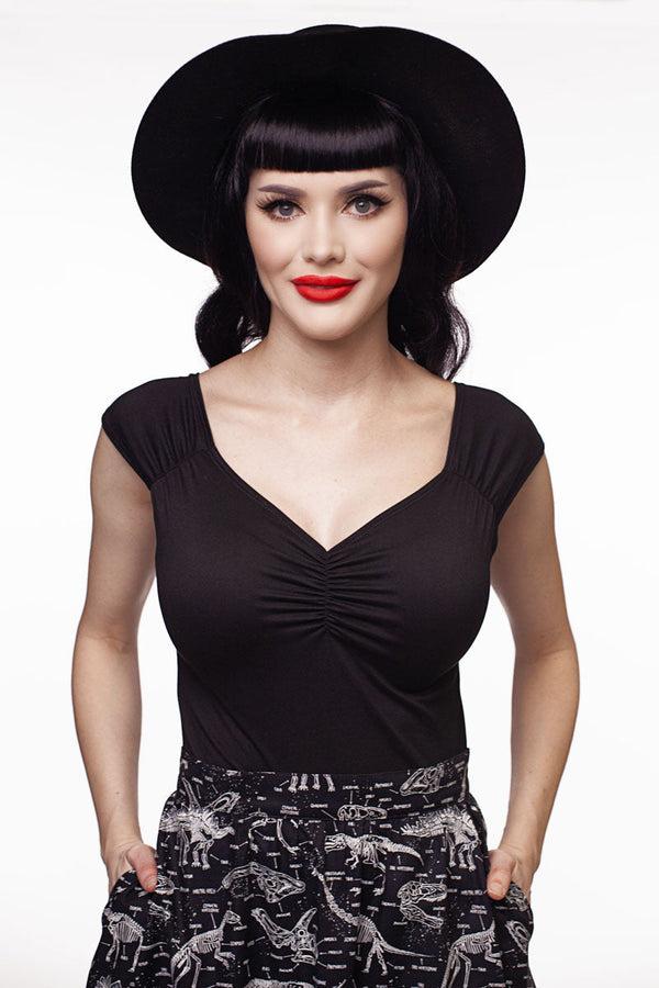 pin up girl Isabel Top in Black | Retrolicious
