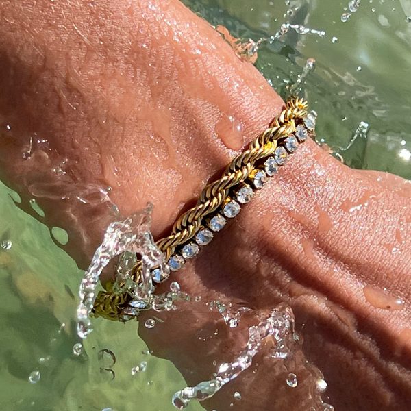 Pin Up Girl Jodie Tennis Bracelet | Gold And Silver