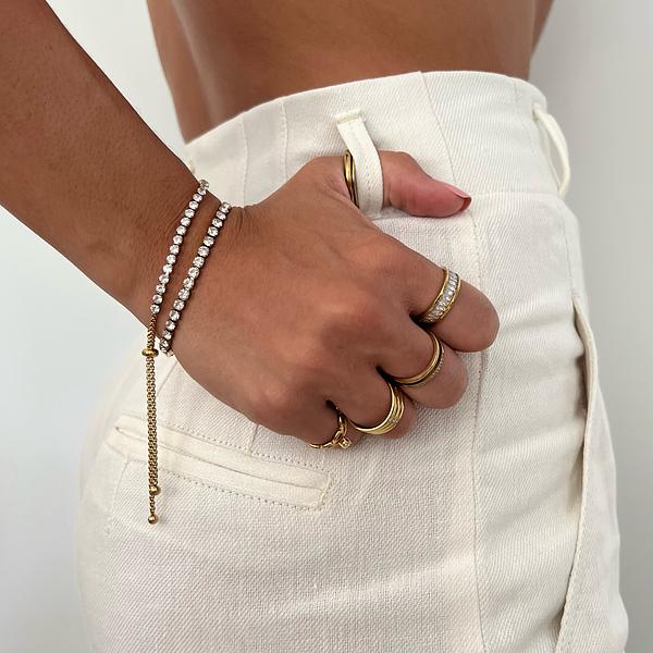 pin up girl Jodie Tennis Bracelet | Gold and Silver