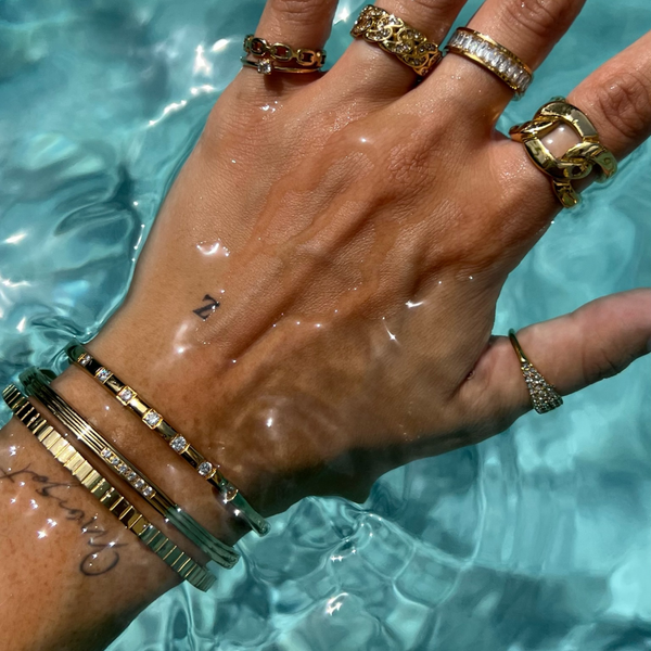 Pin Up Girl Kyle Bangle Bracelet | Gold And Silver