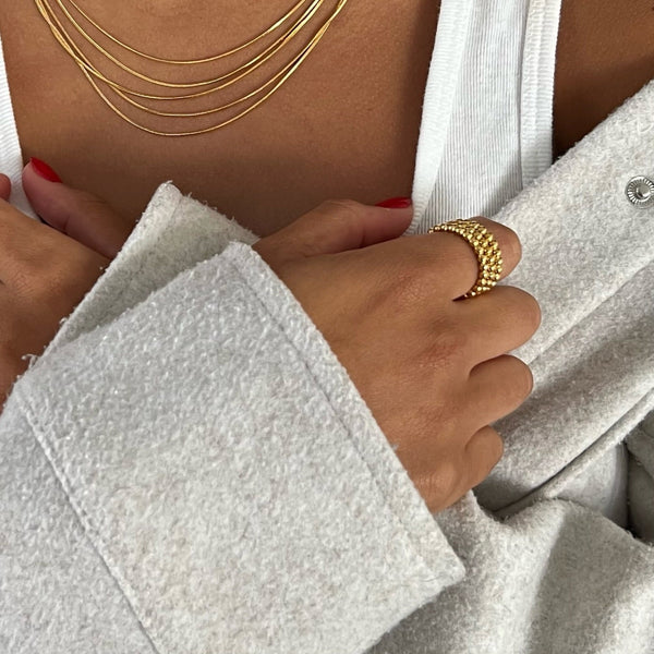 Pin Up Girl Lucia Beaded Triple Ring Set