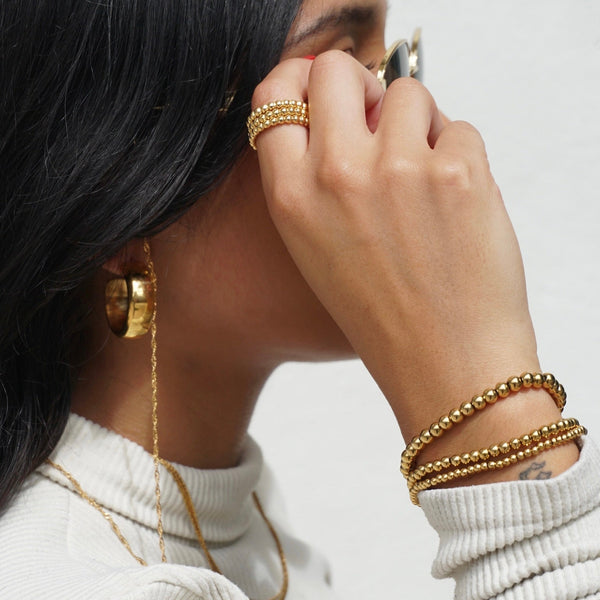 pin up girl Lucia Beaded Triple Ring Set