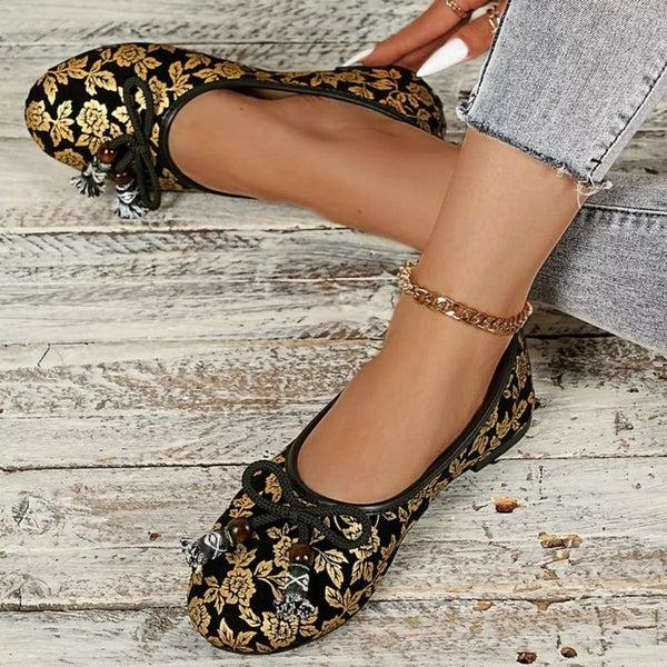 Pin Up Girl Marseille Bow Round Toe Flats