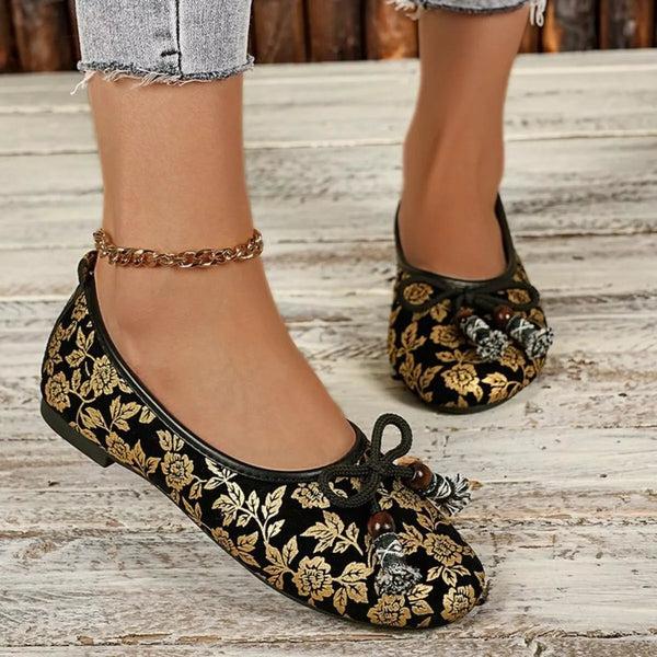 Pin Up Girl Marseille Bow Round Toe Flats