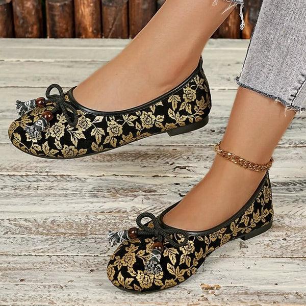 Pin Up Girl Marseille Bow Round Toe Flats