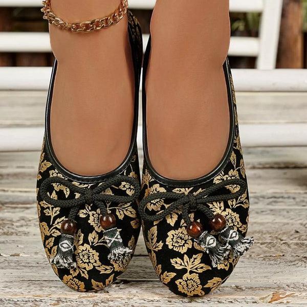 pin up girl Marseille Bow Round Toe Flats