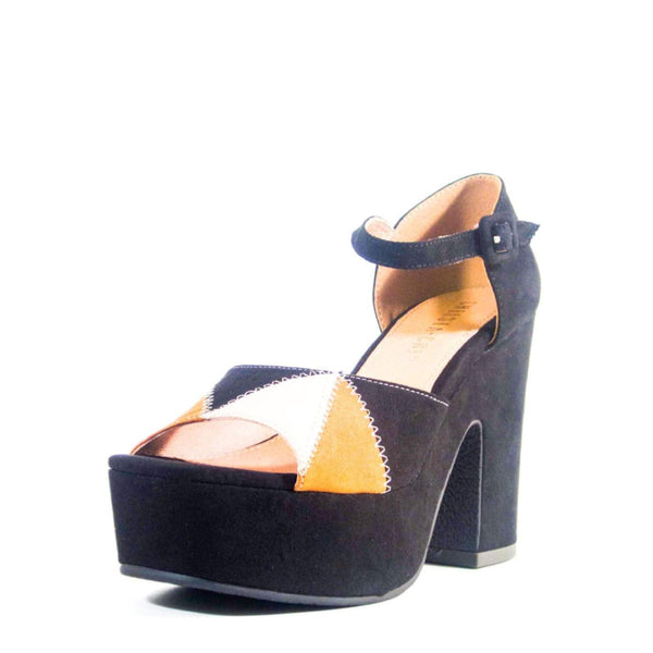 Pin Up Girl Quilted Patchwork Platform Heels