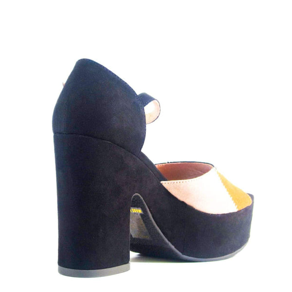 Pin Up Girl Quilted Patchwork Platform Heels