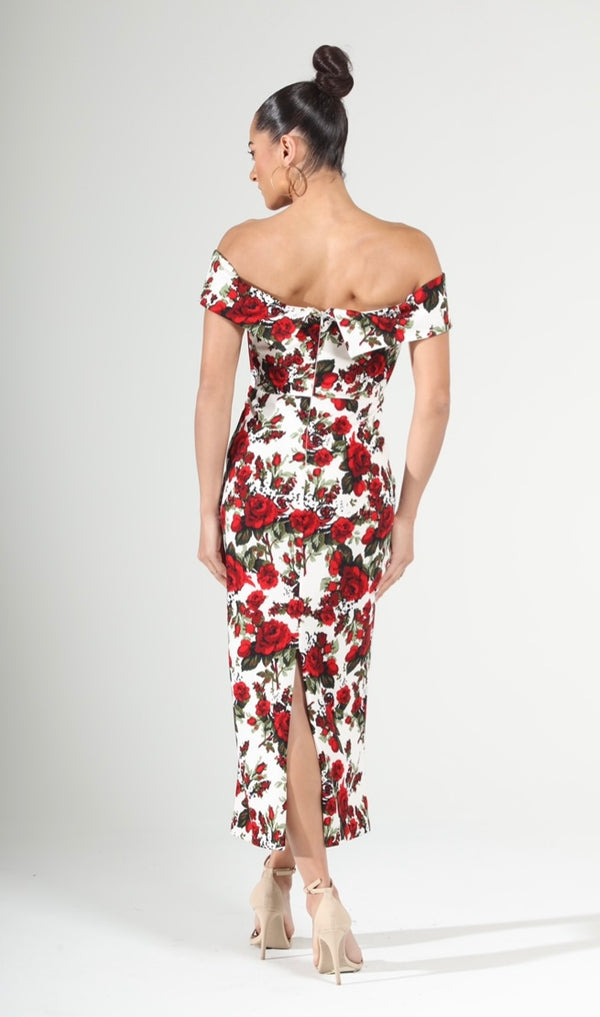Pin Up Girl Rosalie Off-Shoulder Midi Dress