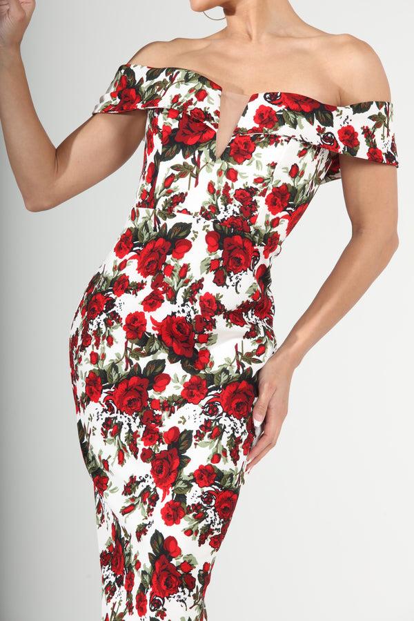 Pin Up Girl Rosalie Off-Shoulder Midi Dress