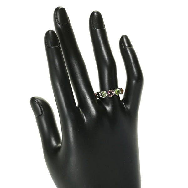 Pin Up Girl Platinum Plated 3.84ctw Multi Tourmaline Eternity Band Ring