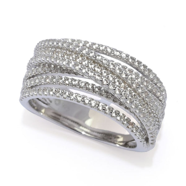 Pin Up Girl Platinum Plated Choice Of Black Spinel Or Zircon Highway Ring