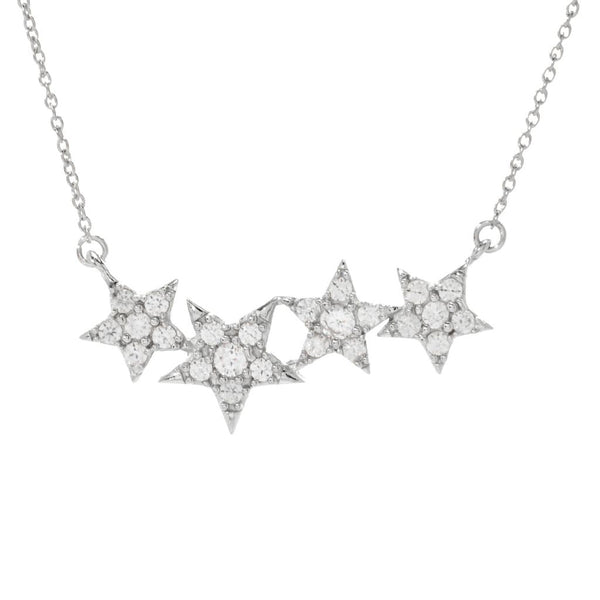 Pin Up Girl Platinum Plated Choice Of Gemstone Shooting Stars East-West 18"+2" Necklace