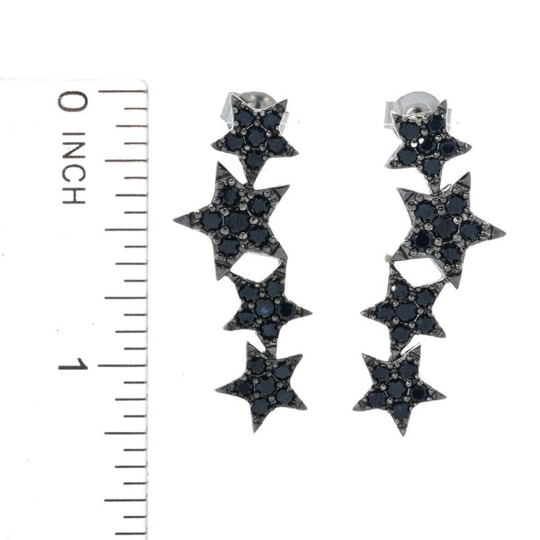 Pin Up Girl Platinum Plated Choice Of Gemstone Shooting Stars Dangle Earrings