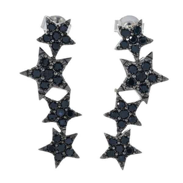 Pin Up Girl Platinum Plated Choice Of Gemstone Shooting Stars Dangle Earrings