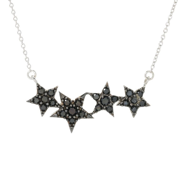pin up girl Platinum Plated Choice of Gemstone Shooting Stars East-West 18"+2" Necklace