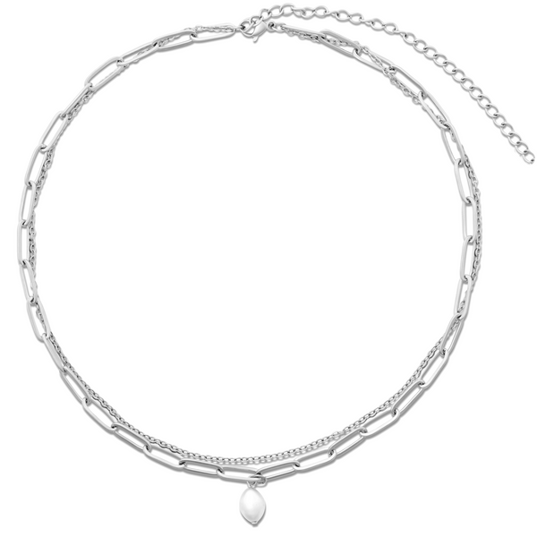 Pin Up Girl Renee Double Chain Pearl Choker Necklace | Gold And Silver