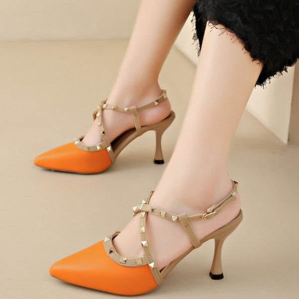 Pin Up Girl Rockstud Stiletto Pumps | 3 Colors | Poundton