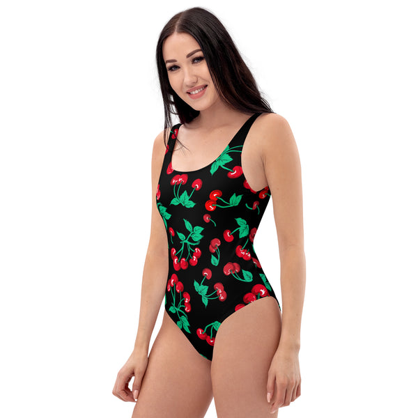 Pin Up Girl Rory Black Coffee Cherry Girl One-Piece Swimsuit | Pinup Couture Swim