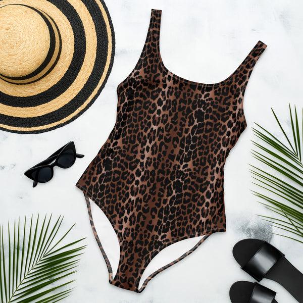 pin up girl Rory OG Leopard Print One-Piece Scoop Back Swimsuit | Pinup Couture Swim