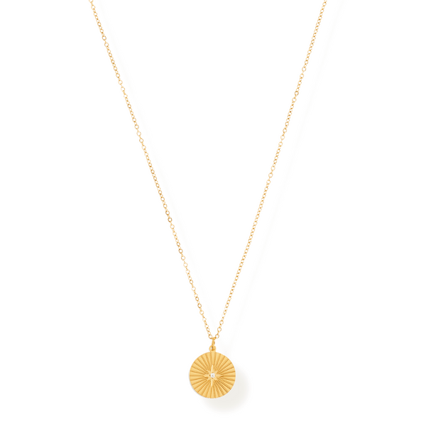 Pin Up Girl Rue Sunburst Disc Necklace | Gold And Silver