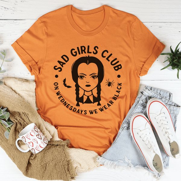Pin Up Girl Sad Girls Club Wednesdays We Wear Black Graphic T-Shirt | 2 Colors | Merch Mallow