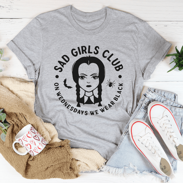 pin up girl Sad Girls Club Wednesdays We Wear Black Graphic T-Shirt | 2 colors | Merch Mallow