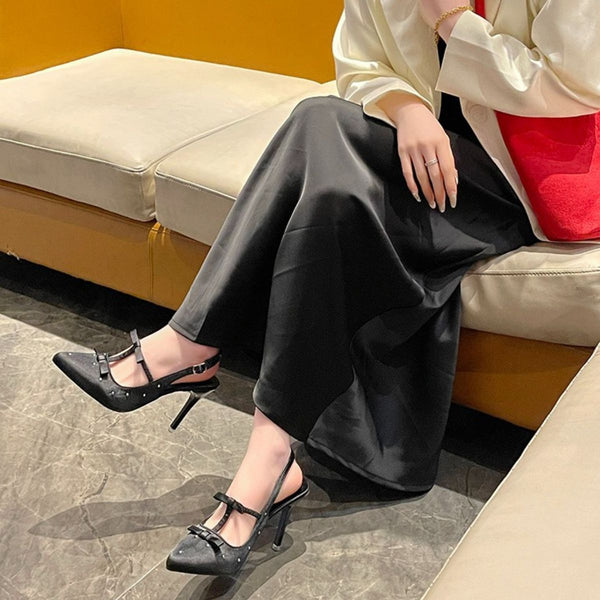 Pin Up Girl Scarlett Point Toe Stiletto Pumps | 2 Colors | Poundton