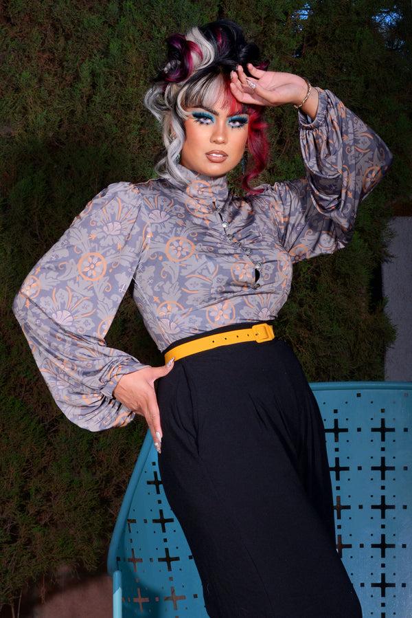 Pin Up Girl Serafina Top In Royal Woods ITY Jersey | Laura Byrnes & Hope Johnstun