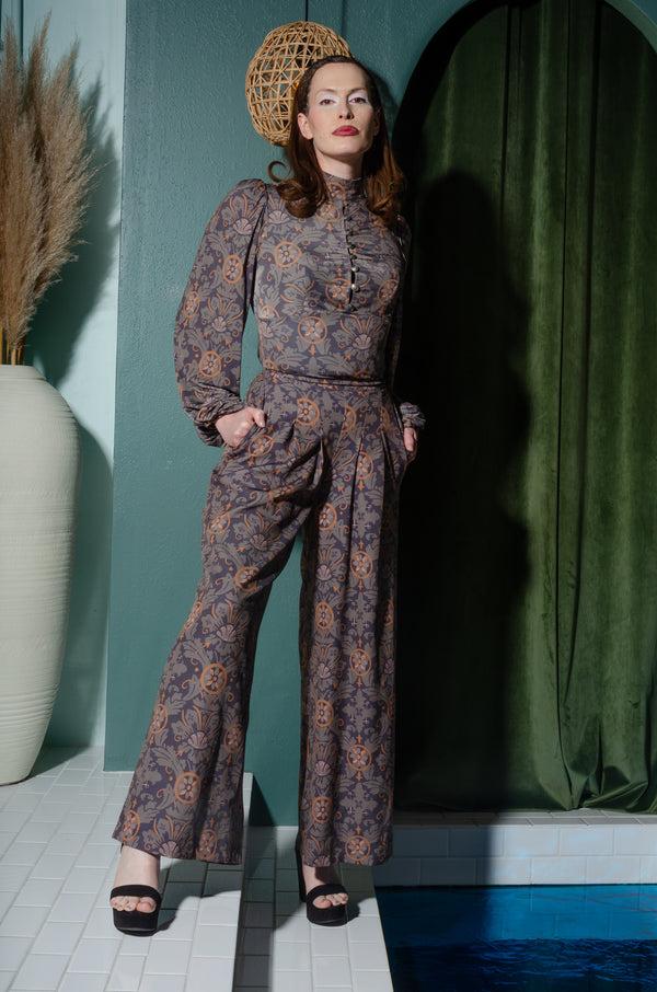 pin up girl Serafina Top in Royal Woods ITY Jersey | Laura Byrnes & Hope Johnstun