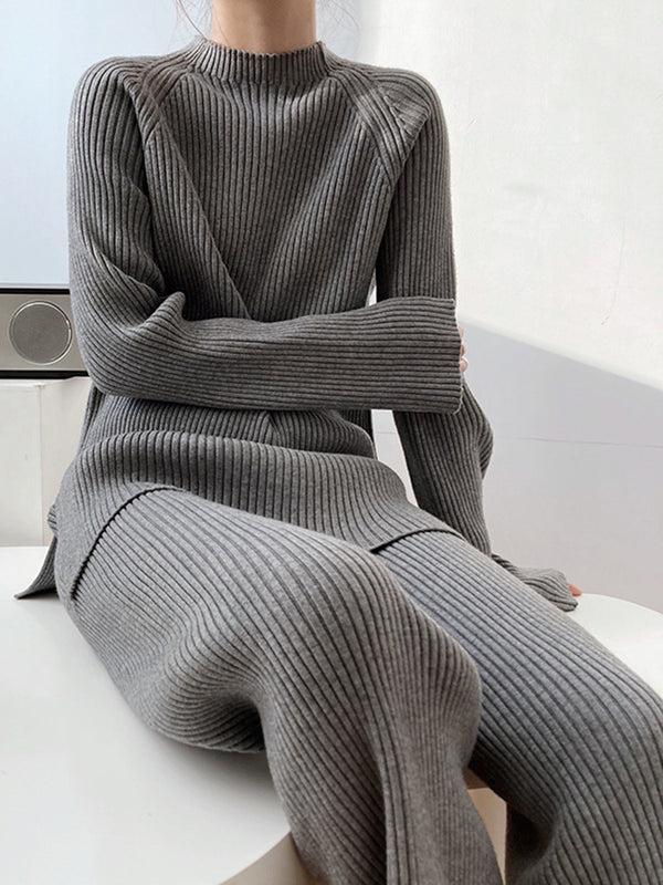 Pin Up Girl Sofia Mock Neck Raglan Sleeve Top And Pants Sweater Set | 4 Colors | Poundton