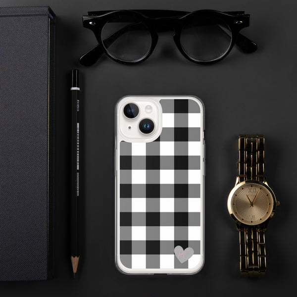 Pin Up Girl Sunday Afternoon Black Vintage Gingham Print IPhone Case | Pinup Couture