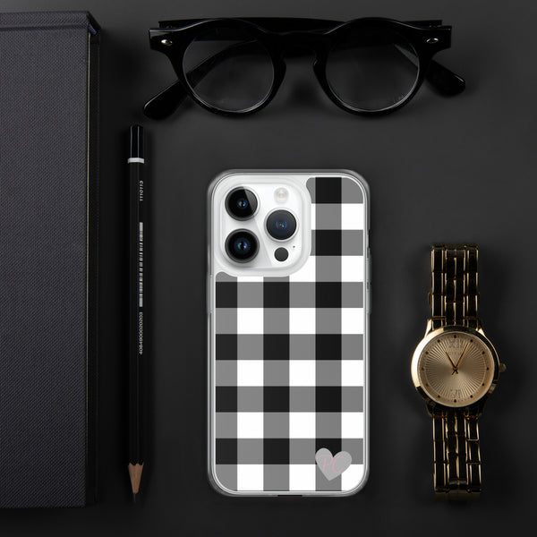 pin up girl Sunday Afternoon Black Vintage Gingham Print iPhone Case | Pinup Couture
