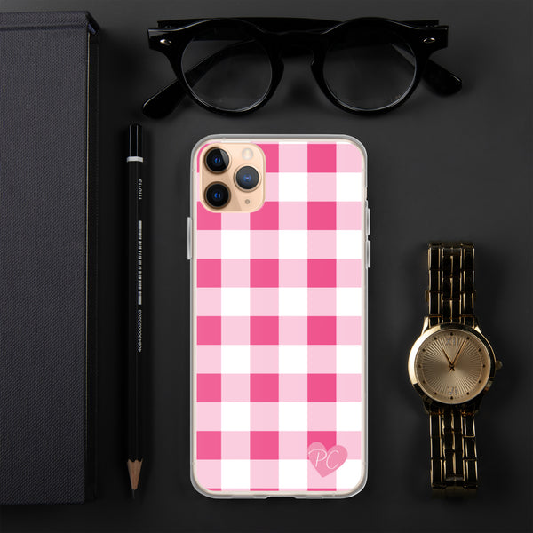 pin up girl Sunday Afternoon Pink Gingham Print iPhone Case | Pinup Couture
