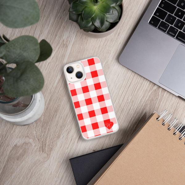 pin up girl Sunday Afternoon Ruby Red Gingham iPhone Case | Pinup Couture