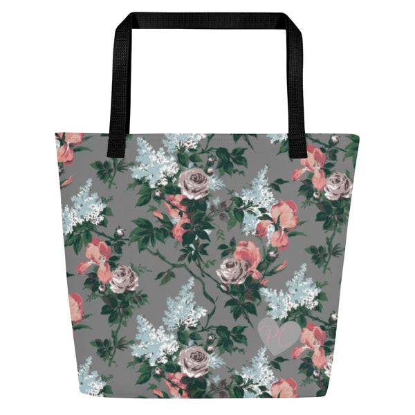 Pin Up Girl Sunny Days Large Shopper Tote Bag In J'Adore Paris Bella Roses Print | Pinup Couture