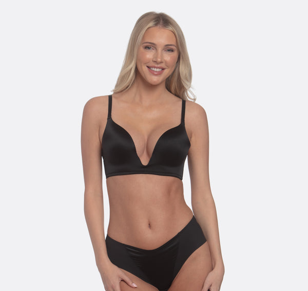 Pin Up Girl Support System Convertible Plunge Bra In Black | Pinup Girl Clothing