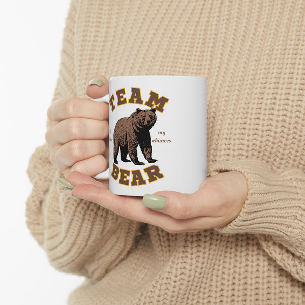 Pin Up Girl Team Bear - I Choose The Bear Graphic Ceramic Coffee Mug | 11oz Or 15oz | Hyperbole Design