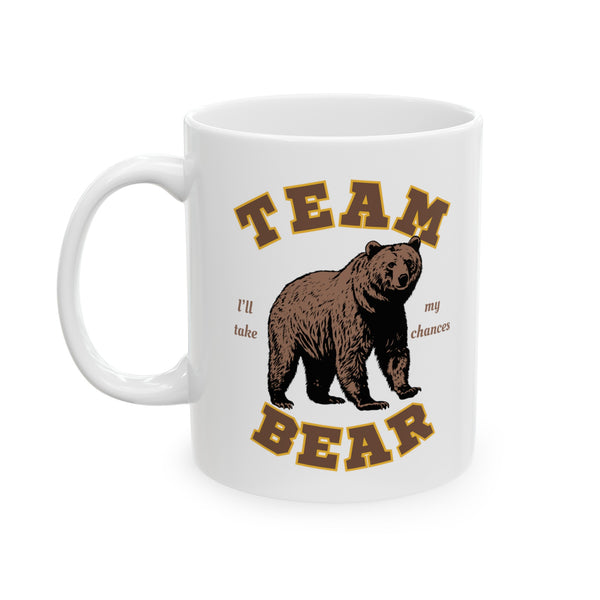 pin up girl Team Bear - I Choose the Bear Graphic Ceramic Coffee Mug | 11oz or 15oz | Hyperbole Design