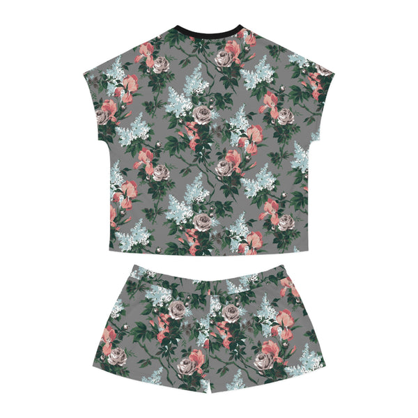 Pin Up Girl TGIF Sleepover PJs In J'adore Bella Roses Tee & Pajama Shorts-Set | Pinup Couture Relaxed