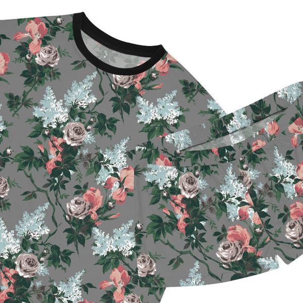 Pin Up Girl TGIF Sleepover PJs In J'adore Bella Roses Tee & Pajama Shorts-Set | Pinup Couture Relaxed