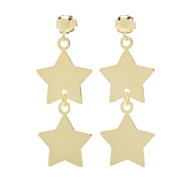 pin up girl Toscana Italiana 18K Gold Plated Choice of Charm Double Tiered Dangle Earrings