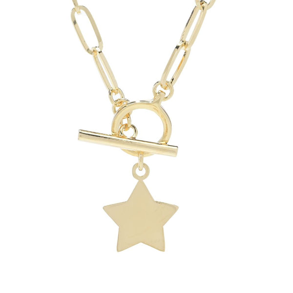 pin up girl Toscana Italiana 18K Gold Plated Choice of Charm Paperclip Toggle Necklace