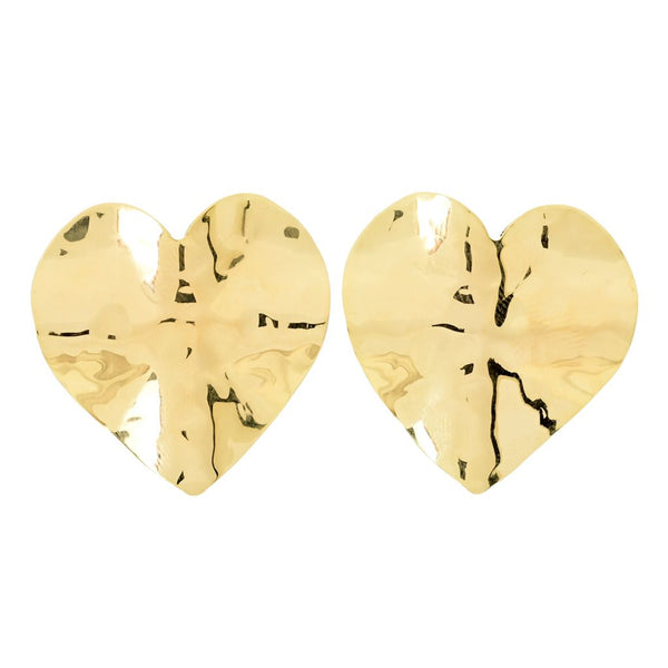 pin up girl Toscana Italiana 18K Gold Plated Hammered Choice of Shape Stud Earrings