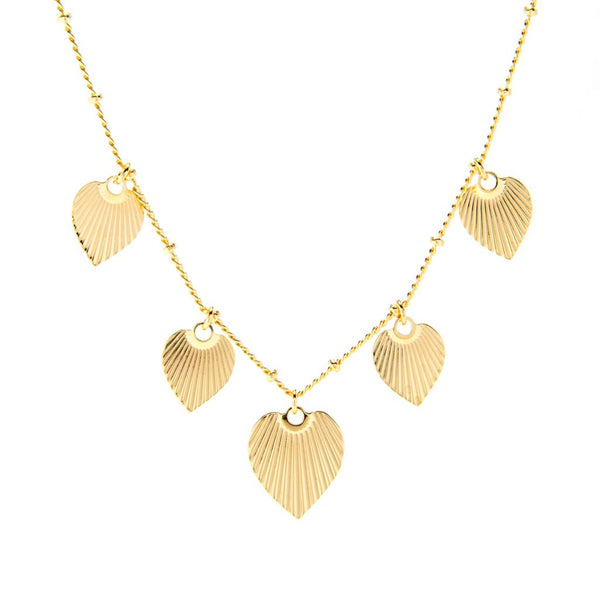 pin up girl Toscana Italiana 18K Gold Plated Heart Cockle Charm 15.5"+2" Necklace