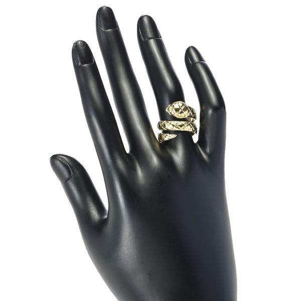 Pin Up Girl Toscana Italiana 18K Gold Plated Textured Snake Wraparound Ring